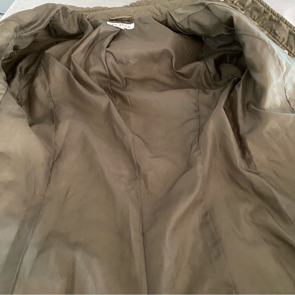 Via Spiga jacket zig zag quilted midi puffer SZ S. NWOT Color Sage. - Picture 8 of 15